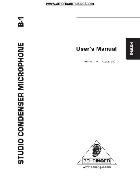 behringer b1 manual|B.